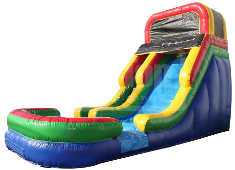 Rainbow slide and pool combo waterslide