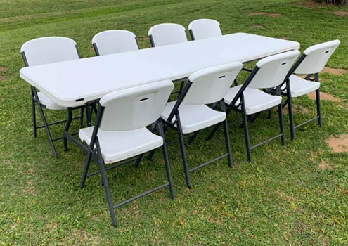 Jerry's Jump Zone and Allstar Parties metal chairs for rent